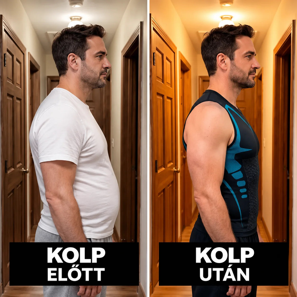 KOLP Fit előtt és után, oldalnézet